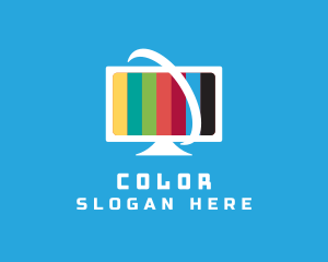 Monitor Color Bars Orbit logo design