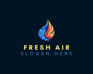 Water Fire Element logo design