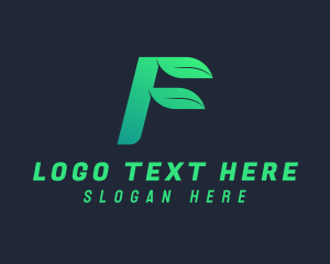 Etsy - Organic Leaf Letter F logo design