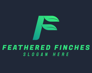 Organic Leaf Letter F  logo design