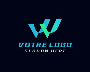 Modern Gradient Technology Letter W Logo