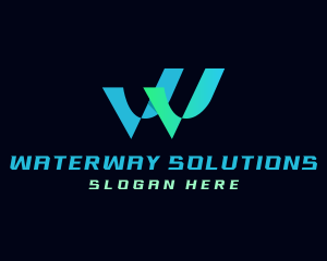 Modern Gradient Technology Letter W logo design