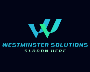 Modern Gradient Technology Letter W logo design