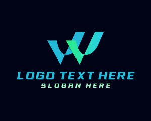 Modern Gradient Technology Letter W Logo