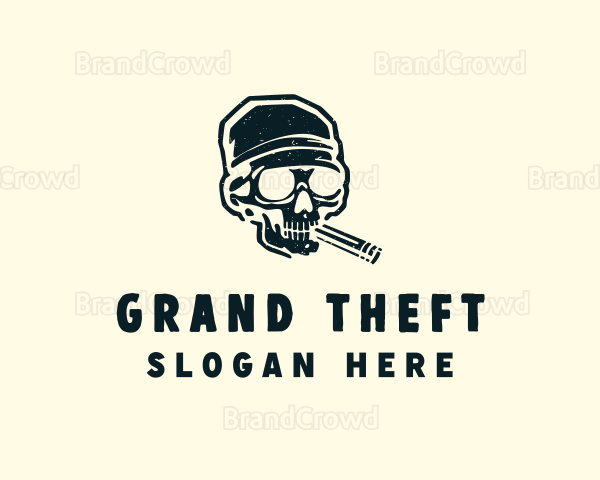 Cigar Skull Bandana Logo