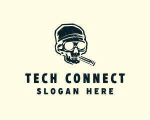 Cigar Skull Bandana Logo