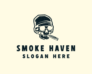 Cigar Skull Bandana logo design