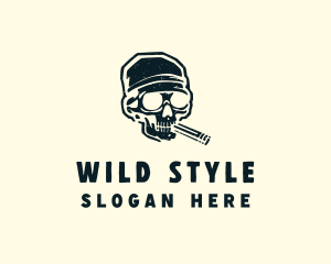 Bandana - Cigar Skull Bandana logo design