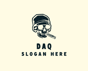 Tobacco - Cigar Skull Bandana logo design