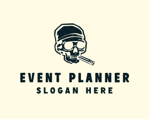 Smoke - Cigar Skull Bandana logo design