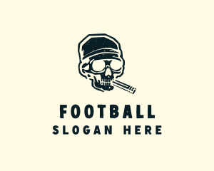 Smoke - Cigar Skull Bandana logo design