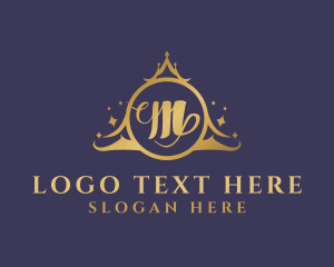 Letter M - Lavish Luxury Crown logo design
