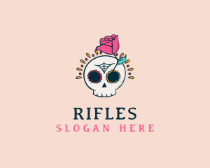 Decorative Rose Skull Logo