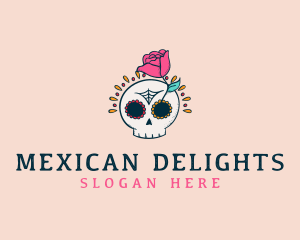 Mexico - Decorative Rose Skull logo design