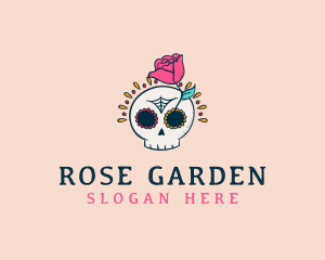 Rose - Decorative Rose Skull logo design