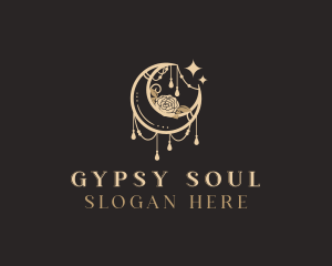 Gypsy - Bohemian Rose Moon logo design