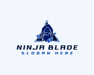 Ninja Shuriken Triangle logo design