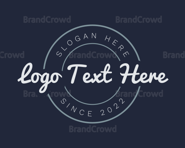 Cursive Business Badge Logo