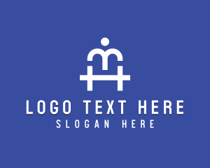 Volunteer - Human Monogram Letter MH logo design