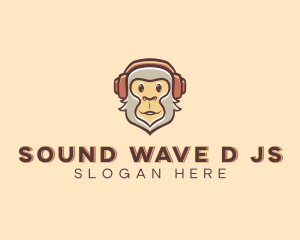 Dj - Headphones DJ Monkey logo design
