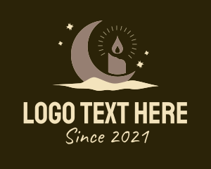 Light - Evening Moon Candle logo design