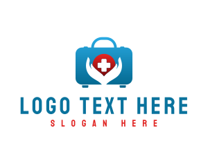 Nurse - Emergency Kit Hand Cross logo design