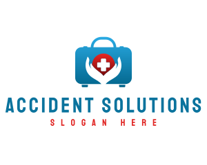 Accident - Emergency Kit Hand Cross logo design