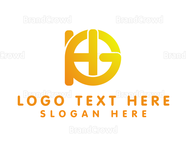 Gradient Yellow Letter HG Logo