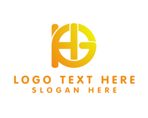 Letter Hg - Gradient Yellow Letter HG logo design