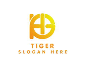 Yellow - Gradient Yellow Letter HG logo design