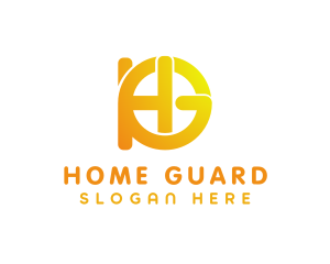 Gradient Yellow Letter HG logo design