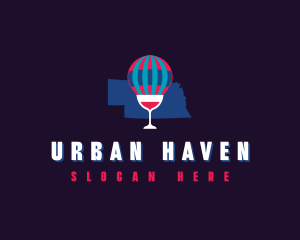 Hot Air Balloon Wine Nebraska Logo