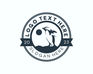 Aquarium - Wild Penguin Bird logo design
