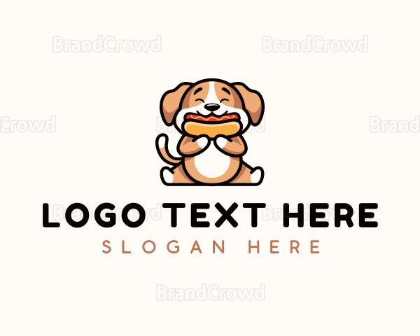 Hotdog Sandwich Dog Logo