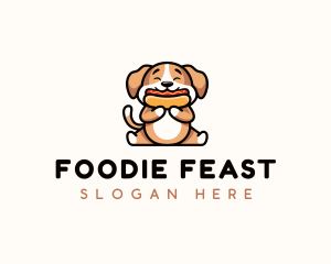 Hotdog Sandwich Dog logo design