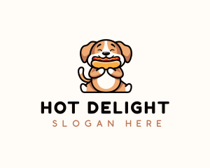 Hotdog Sandwich Dog logo design