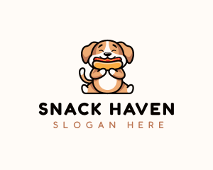 Hotdog Sandwich Dog logo design