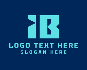 Gaming Company - Letter IB Tech Monogram logo design