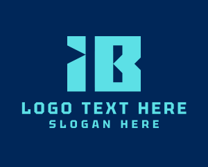 Video Game - Letter IB Tech Monogram logo design
