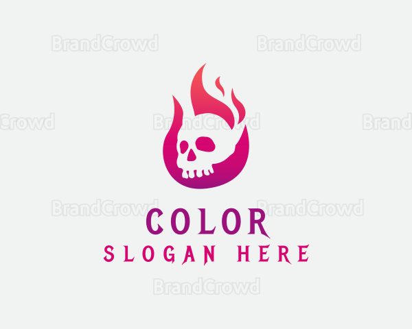 Skull Fire Flame Logo