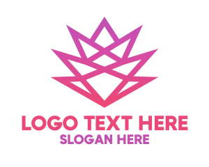 Polygon - Pink Geometric Flower logo design