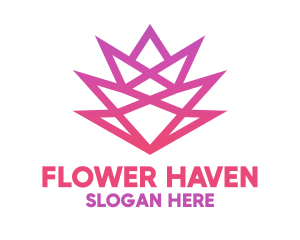 Pink Geometric Flower logo design