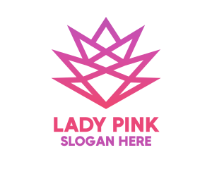 Pink Geometric Flower logo design