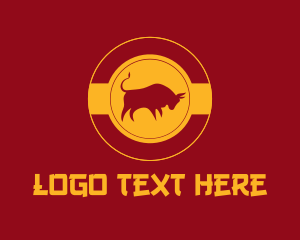 Animal Conservation - Asian Gold Ox logo design