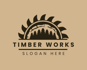 Sawmill - Forest Wood Sawmill logo design