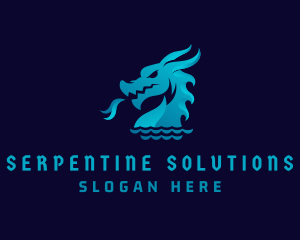 Serpentine - Sea Dragon Creature logo design