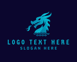 Wyvern - Sea Dragon Creature logo design