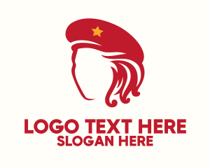 Communist - Red Hat Lady logo design