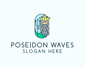 Poseidon - Trident King Poseidon logo design