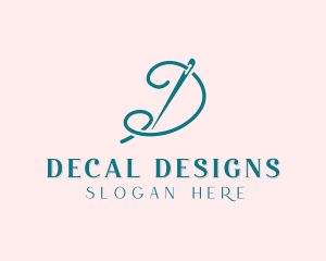 Needle & Thread Letter D logo design